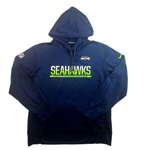 NFL Seahawks Mens  Navy Pullover Hoodie Jacket LS Thermal Size XL?